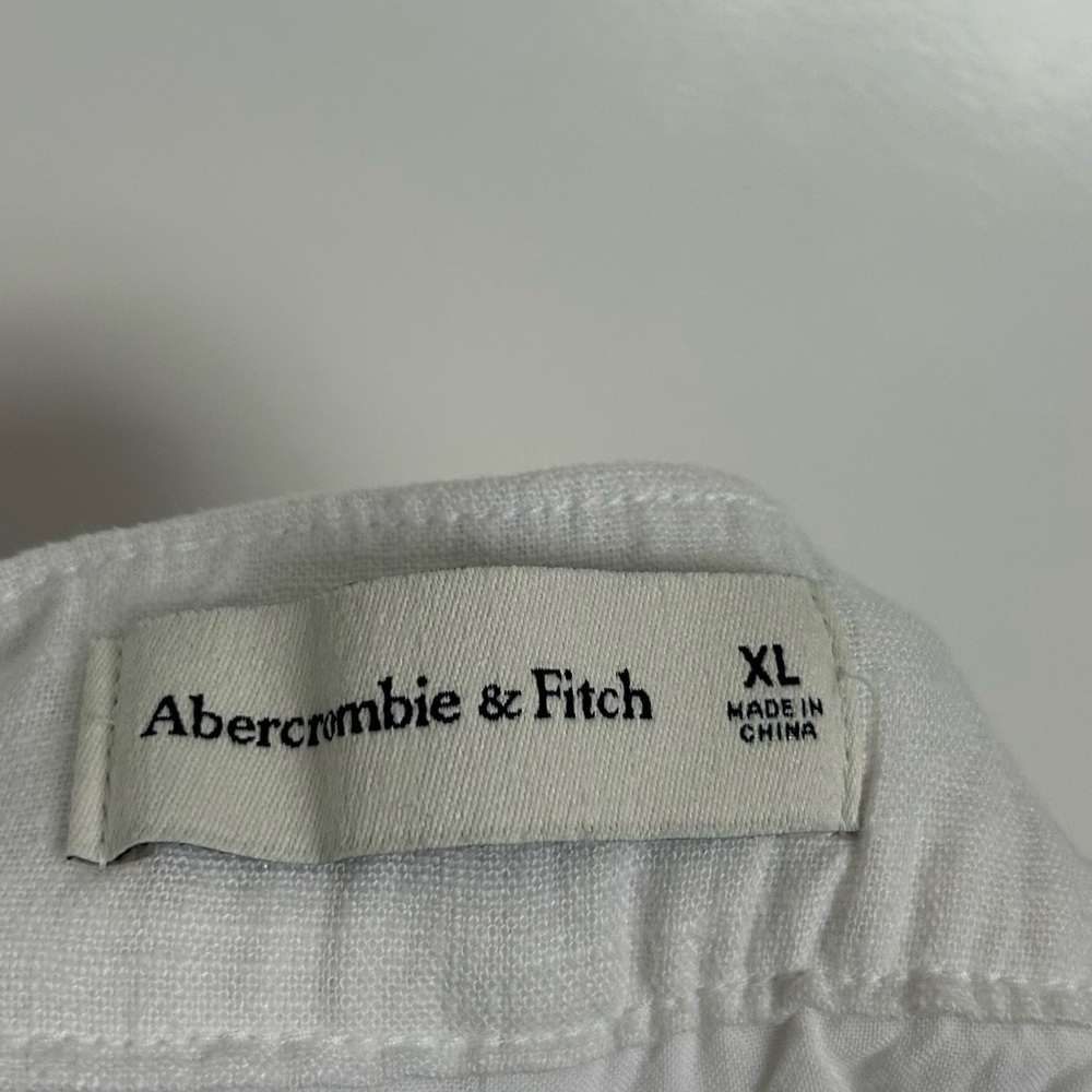 Abercrombie & Fitch 100% linen blend white Linen Trousers pants size XL NWT - Picture 11 of 13